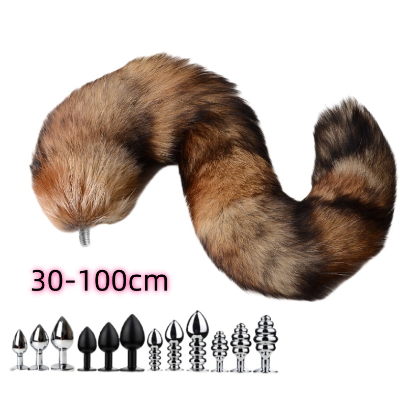 30-100cm Sexy Real Fox Tails w - Party Games Adults Funny avaliação e preço