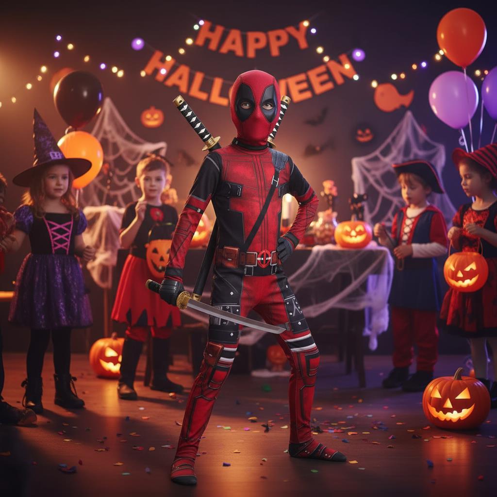 3-12Y Kids Deadpool Costume wi - Party Games Children avaliação e preço